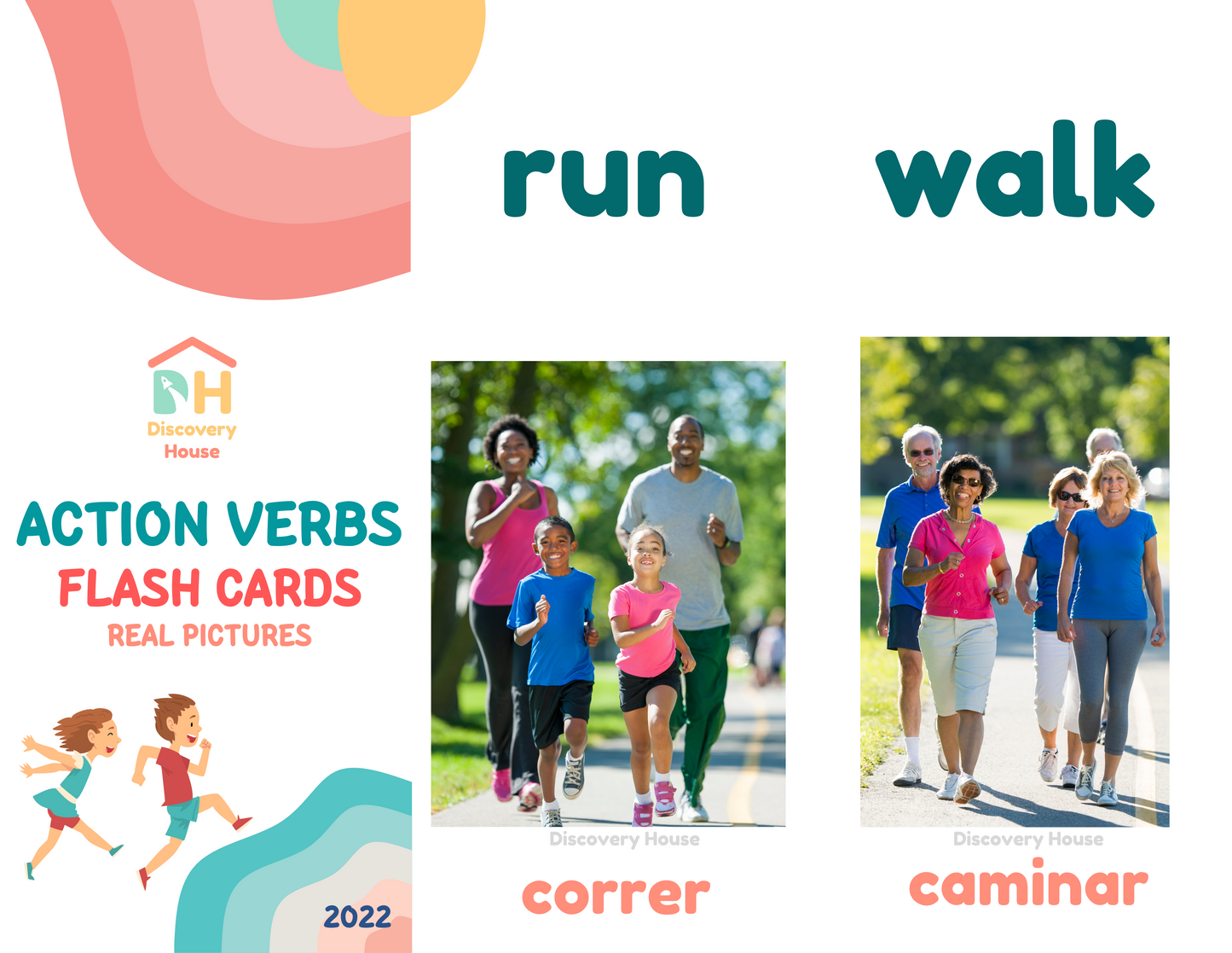 Action Verbs Flash Cards (Tarjetero Impreso y Laminado)